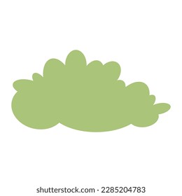 Grüne Sträucher, Bäume, vielseitiger Hintergrund in einem einfachen, modernen, minimalistischen Stil.Eins ist einzeln auf weißem Hintergrund. Cartoon-Charakter. Perfekt für Social Media-Post, Poster, Postkarte, Papier