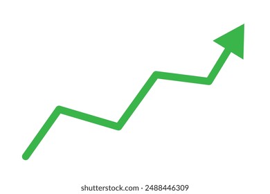 Green business arrow going up