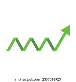 green business arrow vector icon logo, improve finance sign