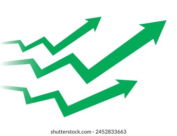 green business arrows graph going fast forward race competition rising up make progress business profit financial grow faster