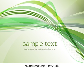 Green business background with wavy lines
