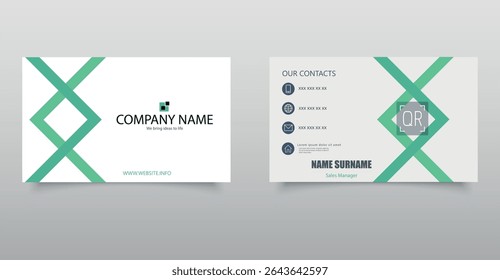Green business card design name card corporate visiting