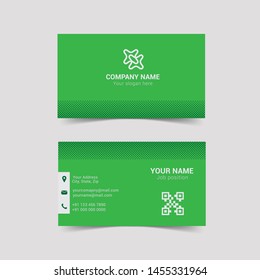 Green business card design. Vector illustration.