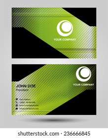 Green business card template design