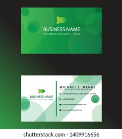 Green Business Card Template Geometrical Modern Look and Design