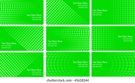 Green Business Card Templates - vector illustrations