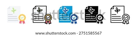 green business certification icon set multi style various collection