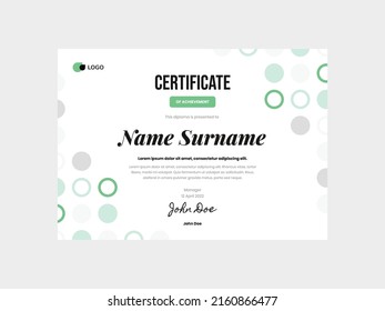 Green Business with Circle Ornament Certificate Template