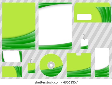 Green business corporate template. Vector illustration
