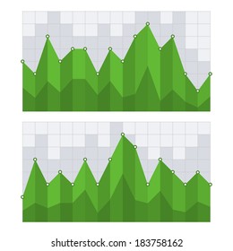 Green Business Diagram Graph Chart. Vector