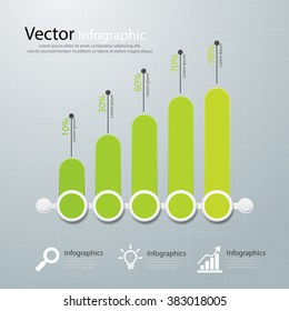 Green business flat design graph. vactor illustration