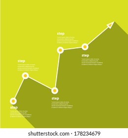 green Business graph and chart background. vector illustration