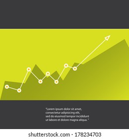 green Business graph and chart background. vector illustration