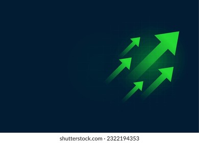 green business growth arrow rise upward background vector 