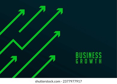 Green business growth arrow showing upward trend vector 