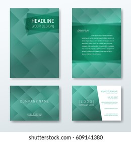 Green Business Letter,Brochure,Card template,Design