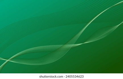 green business lines wave curves with smooth gradient abstract background