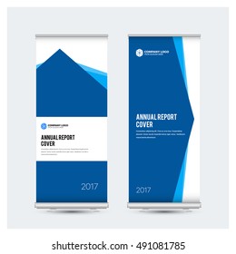 Green business multipurpose rollup design template vector, Business cover presentation abstract geometric background, modern banner free standing, advertisement. Vector illustration