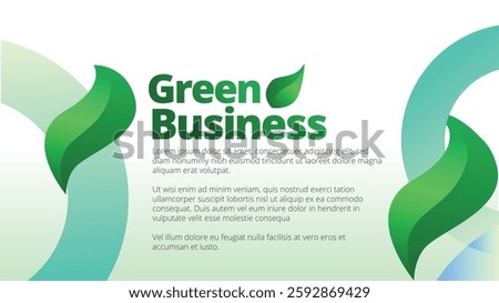 Green Business presentation concept. presentation templates corporate business annual report layout. abstract green leafs with line gradient clean look vector template 