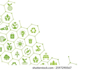 Green Business template and background for Sustainability concept with flat icons