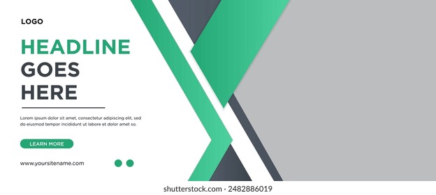 A green business website banner, showcasing a harmonious spectrum of lush emerald to soft lime shades, creates a refreshing and eco-friendly vibe, attracting attention and reinforcing brand identity.