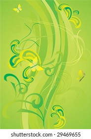 green butterflies