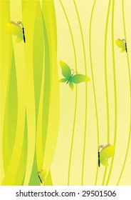 green butterflies