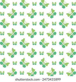 Green Butterfly favored trendy multicolor repeating pattern vector illustration design