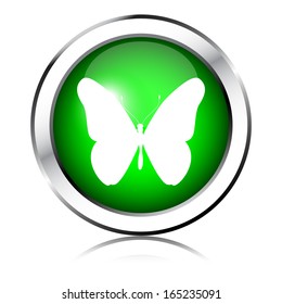 Green butterfly icon
