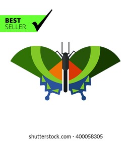 Green butterfly icon