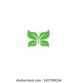 green butterfly logo design vector illustration