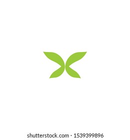 green butterfly logo design vector illustration