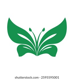 Green Butterfly Logo Nature Inspired Design Graphic
