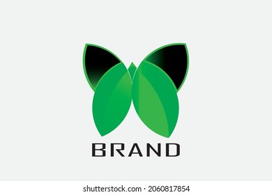Green butterfly modern logo that goes with anything
