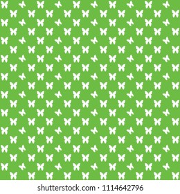 Green butterfly seamless pattern, butterflies vector background