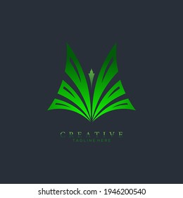 Green of Butterfly wings logo template, symbol of luxury