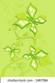 Green butterflyes illustration