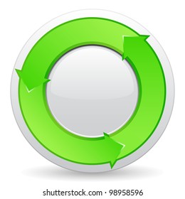 Green button with arrows, vector eps10 illustration