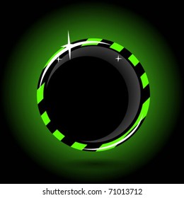 Green button for design. Vector illustration.