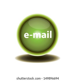 green button email design. vector illustration