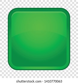 Green button icon. Cartoon illustration of green button vector icon for web