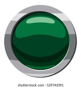 Green button icon. Cartoon illustration of green button vector icon for web