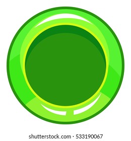 Green button icon. Cartoon illustration of green button vector icon for web