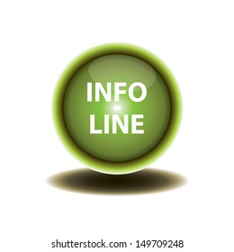 green button info line design. vector illustration.
