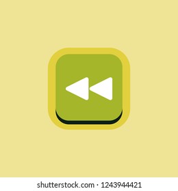 Green button for music playback vector illustration on yellow background