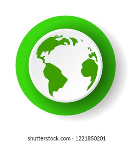 green button, planet earth