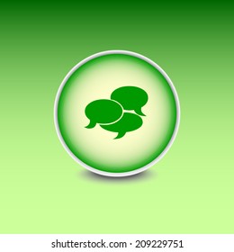 Green button with shadow. Vector icon 