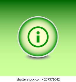 Green button with shadow. Vector icon 