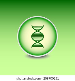 Green button with shadow. Vector icon 