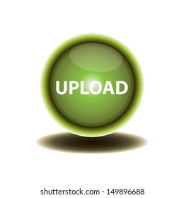green button upload design. vector illustration
